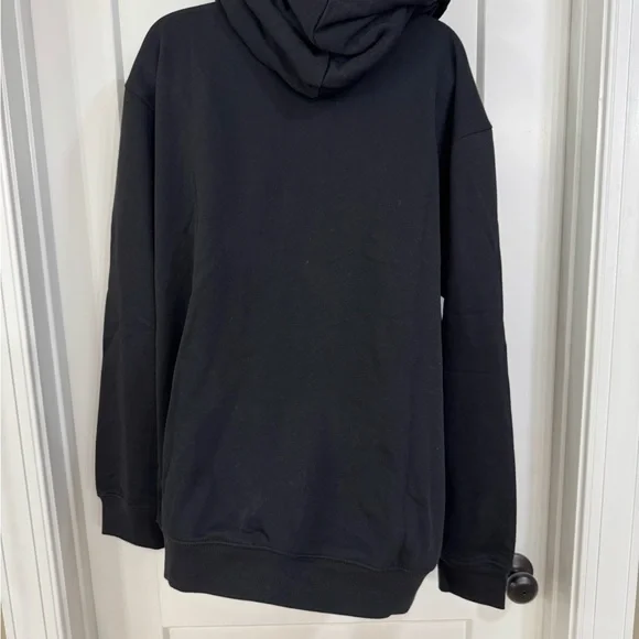 H&M Women's Sz Medium Black Oversized Fit Pullover Hoodie Sweatshirt - Picture 2 of 4
